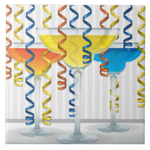 Heldere cocktail en lint tegeltje
