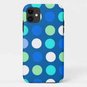 Heldere, coole, moderne blauwe, witte, groene pola iPhone 11 hoesje