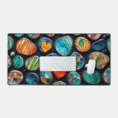 Heldere decoratieve geschilderde stenen bureaumat (Keyboard & Muis)