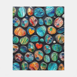 Heldere decoratieve geschilderde stenen fleece deken