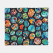 Heldere decoratieve geschilderde stenen fleece deken (Voorkant (Horizontaal))