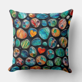 Heldere decoratieve geschilderde stenen kussen