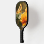 Heldere Deep Yellow Bloemen met Vlinder Pickleball Paddle (Links)