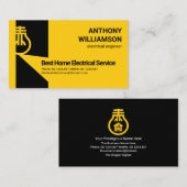 Heldere elektronicaseremmer met geel elektroplaat visitekaartje (Voorkant / Achterkant)