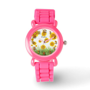 Heldere en elegante zonnebloem Sweet Whimsical Horloge
