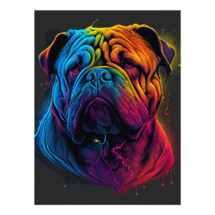Heldere en fluffy Chinese Shar Pei-hond, Shar-Pei Foto Afdruk