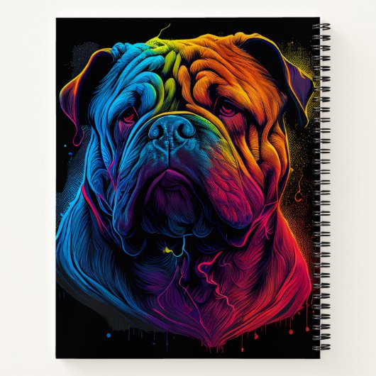 Heldere en fluffy Chinese Shar Pei-hond, Shar-Pei Notitieboek (Achterkant)