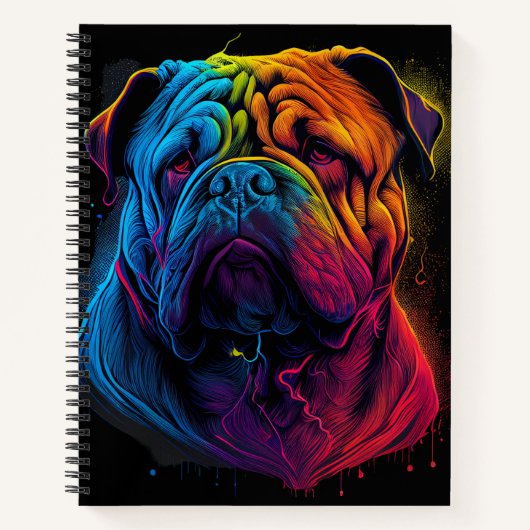 Heldere en fluffy Chinese Shar Pei-hond, Shar-Pei Notitieboek (Voorkant)