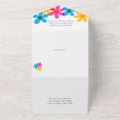 Heldere en gedurfde Hippie Bloemen Spring Wedding All In One Uitnodiging (Buitenkant)