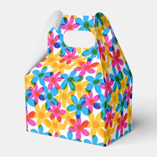 Heldere en gedurfde Hippie Bloemen Spring Wedding Bedankdoosjes (Achterkant)