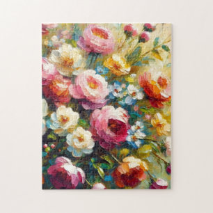 Heldere en gedurfde levendige bloemen legpuzzel