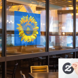 Heldere en heldere zonnebloem raamsticker