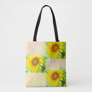 Heldere en kadergele zonnebloemen draagtas