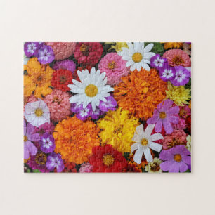 Heldere en kleurrijke bloemen botanische flora legpuzzel