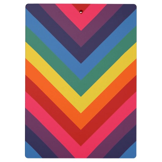 Heldere en kleurrijke Chevron Retro Rainbow Klembord (Achterkant)