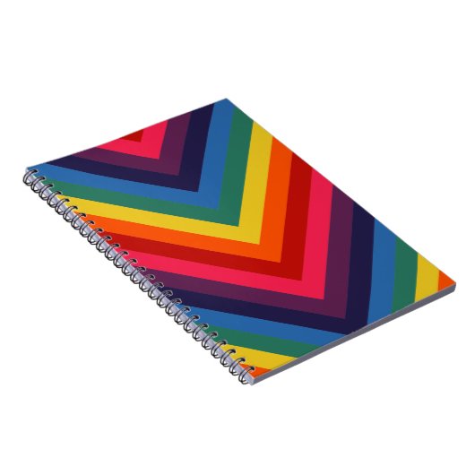 Heldere en kleurrijke Chevron Retro Rainbow Notitieboek (Rechterzijde)