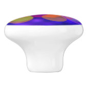 Heldere en kleurrijke cirkels keramische knop (Zijkant)