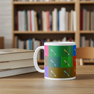 Heldere en kleurrijke Daisy Squares, Abstracte Blo Koffiemok