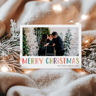 Heldere en kleurrijke kerstfoto feestdagenkaart