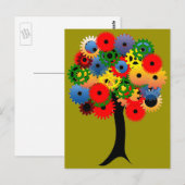 Heldere en kleurrijke mechanische versnellingsboom briefkaart (Voorkant / Achterkant)