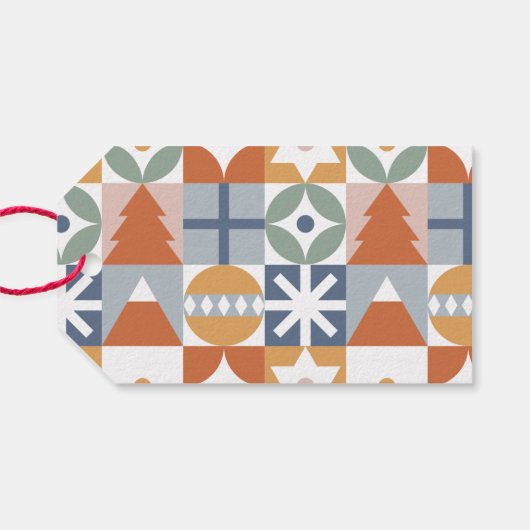 Heldere en kleurrijke Merry Christmas Script Naam Cadeaulabel (Achterkant Horizontaal)