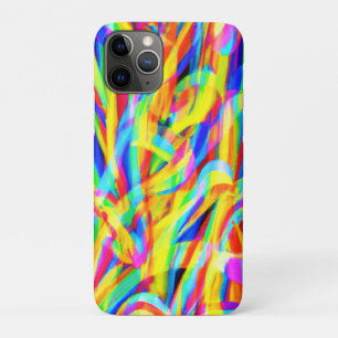 Heldere en kleurrijke neonpatroonkunst iPhone 11 pro hoesje