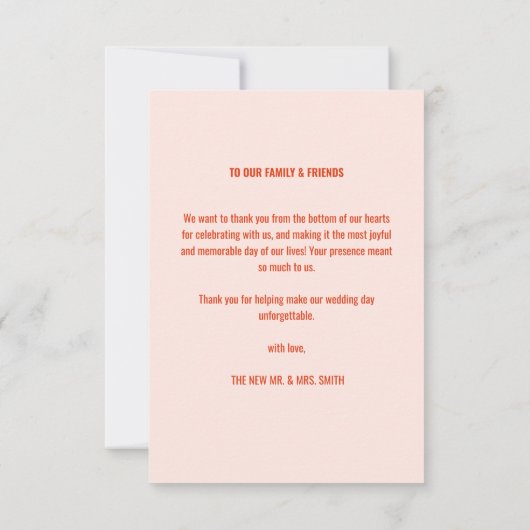 Heldere en kleurrijke retro trouwfoto bedankkaart (Achterkant)