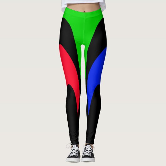 Heldere en kleurrijke strepen leggings (Voorkant)