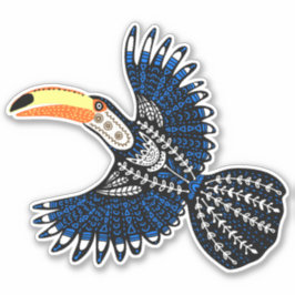 Heldere en Kleurrijke Tropische Toucan Vogel Sticker