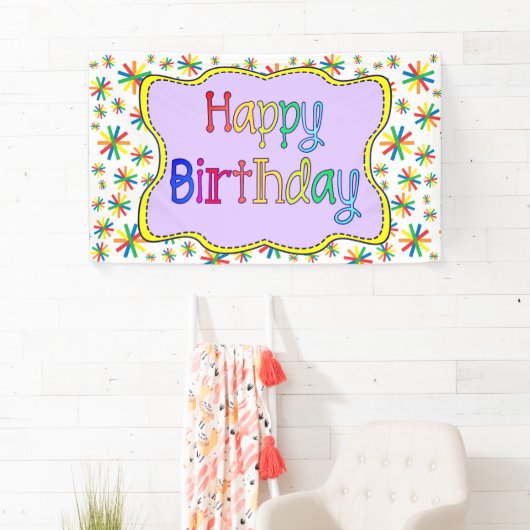 Heldere en kleurrijke verjaardag spandoek (Insitu)