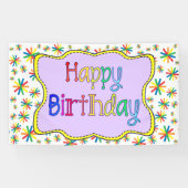 Heldere en kleurrijke verjaardag spandoek (Horizontaal)
