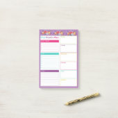 Heldere en kleurrijke weekplanner post-it® notes (Op bureau)