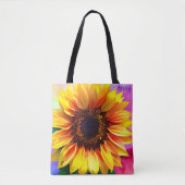Heldere en kleurrijke Zonnebloem Canvas tas (Voorkant)