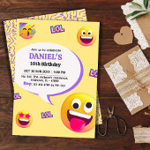 Heldere en leuke moderne emoji met als thema 10e v kaart