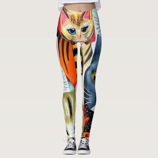 Heldere en mooie katten leggings (Voorkant)