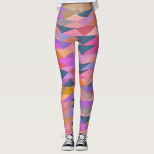 Heldere en vette Abstracte driehoeken in levendige Leggings