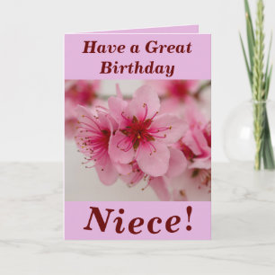 Heldere en vette Floral Birthday-kaart voor nicht Kaart