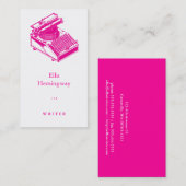 Heldere en vroege schrijfmachine visitekaartje (Voorkant / Achterkant)