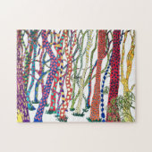 Heldere en vrolijke Crazy Forest aquarel Legpuzzel (Horizontaal)