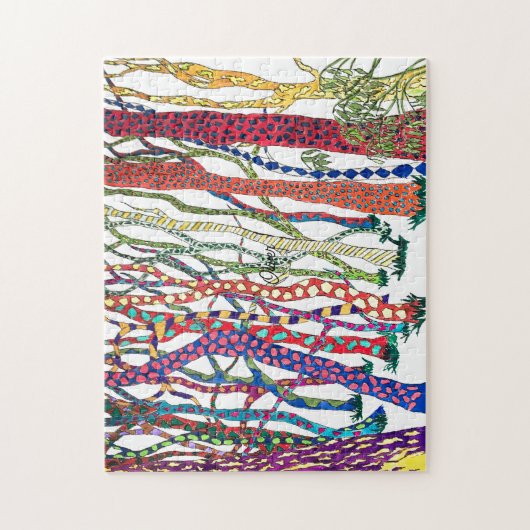 Heldere en vrolijke Crazy Forest aquarel Legpuzzel (Verticaal)