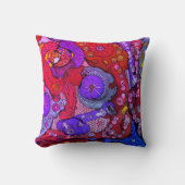 Heldere Fuchsia, Sinaasappel en blauw Abstract kus Kussen (Voorkant)