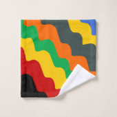 Heldere gekleurde golvende oceaangolven gradiënt bad handdoek (Wasdoekje)