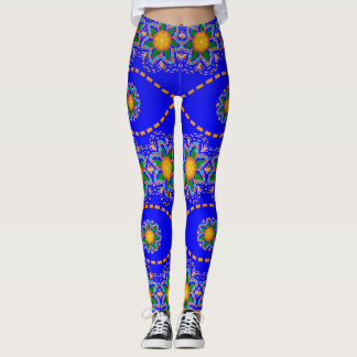 Heldere Gele Bloem Abstract Volledige Vrouwen Leggings