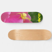 Heldere Gele Krab Spider Roze Bloem initialen Skateboard (Horizontaal)