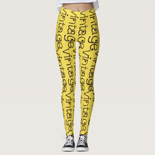 , heldere gele werkout leggings (Voorkant)