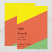 Heldere gele zomer kleuren digitale bruiloft kaart (Voorkant / Achterkant)
