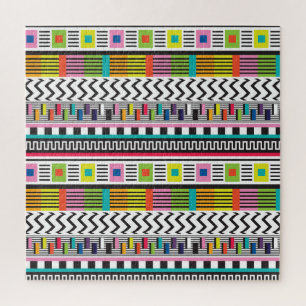 Heldere geometrische lijnen: Abstract naadloos. Legpuzzel