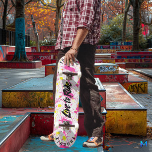 Heldere graffiti met zwart motto 'Live to Ride' Skateboard