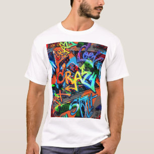 Heldere graffiti, stedelijke grafische vormgeving. t-shirt