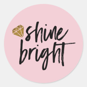 Heldere grafische vormgeving met Gold Diamond Ronde Sticker